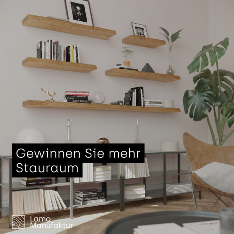 Lamo Manufaktur Wandregal Holz Baumkante  Regal Farbe: Rustikal  Pure: ohne Montage Set  40 cm