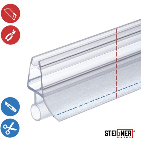 STEIGNER Duschdichtung, 70cm, Glasstärke 6/7/ 8 mm, Vorgebogene PVC Ersatzdichtung für Runddusche, UK08