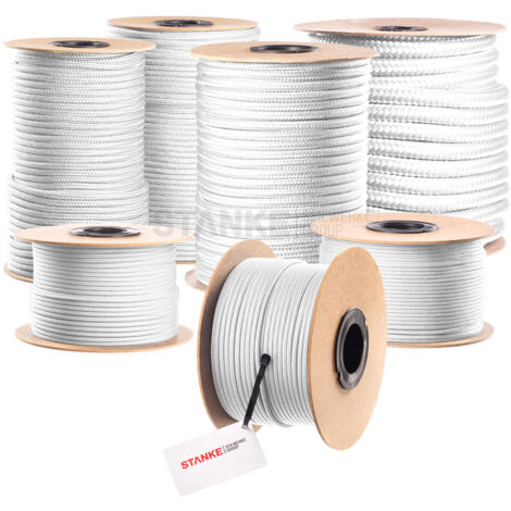 Seilwerk STANKE Polypropylen Seil geflochten PP Seil Polypropylenseil WEISS Festmacher Flechtleine Tauwerk Tau Reepschnur, 14mm, 15m