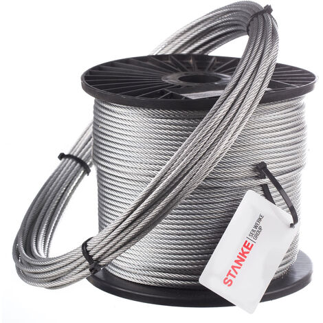 Seilwerk STANKE Drahtseil 2mm 6x7 verzinkt Drahtseil für Rankhilfe  Stahlseil Forstseil DIN Seil Draht, 1m