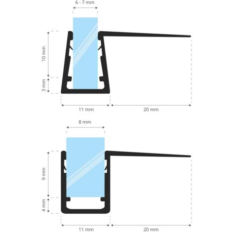 STEIGNER Duschdichtung, 40cm, Glasstärke 6/7/ 8 mm, Gerade PVC Ersatzdichtung für Dusche, UK11