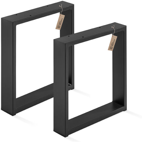 LAMO Manufaktur Tischbeine für Sitzbank, Couchtisch, Beistelltisch, Simple Light, Vierkantprofil 60x20 mm, Tischgestell 30x43 cm (BxH), Schwarz, 2 Stück, LTS-01-E-AA-9005