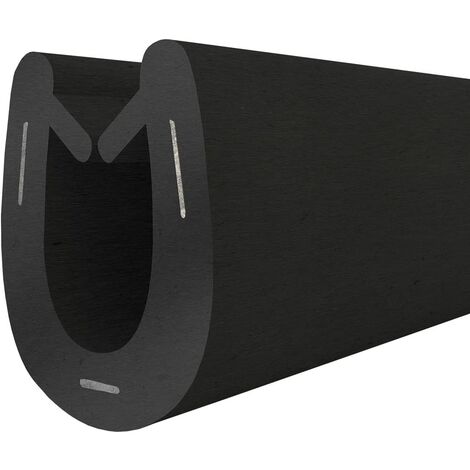STEIGNER Gummidichtung Kantenschutzprofil T-4 SCHWARZ 9x13mm Gummiprofil, 1 Meter, Fassungsprofil Kantenschutz Keder Kederband U-Profil STAHLEINLAGE