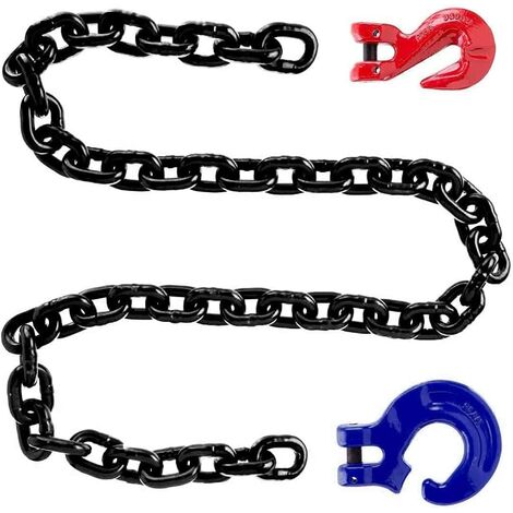 Forstkette Rückekette 6mm Schleppkette Chokerkette - 3m Tragfähigkeit=1120kg SET - Anschlagkette Kettengehänge Krankette Güteklasse 8