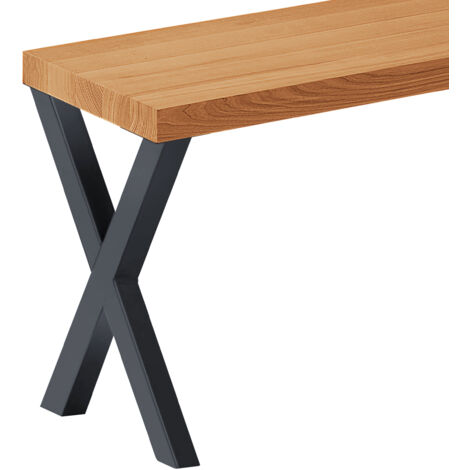 LAMO Manufaktur Sitzbank Esszimmer Holzbank 30x60x47cm, Möbelfüße Design Anthrazit / Rustikal