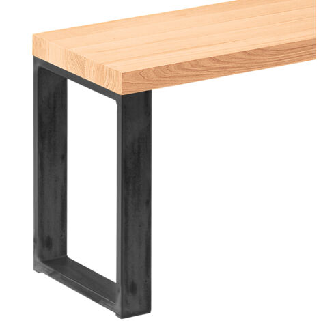 LAMO Manufaktur Sitzbank Esszimmer Holzbank 30x80x47 cm, Möbelfüße Simple Rohstahl mit Klarlack / Natur, LSB-01-A-002-80-0000S
