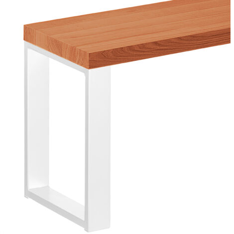 LAMO Manufaktur Sitzbank Esszimmer Holzbank 30x60x47 cm, Möbelfüße Simple Weiss / Dunkel, LSB-01-A-004-60-9016S