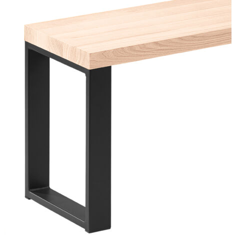 LAMO Manufaktur Sitzbank Esszimmer Holzbank 30x80x47 cm, Möbelfüße Simple Schwarz / Roh, LSB-01-A-001-80-9005S