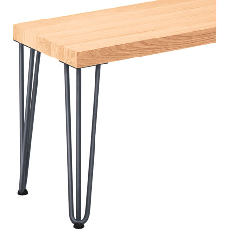 LAMO Manufaktur Sitzbank Esszimmer Holzbank 30x60x47 cm, Möbelfüße Creative Anthrazit / Natur, LSB-01-A-001-60-7016Cr
