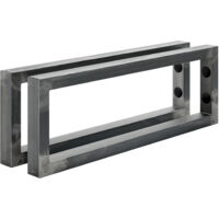 Holzbrink 2 Stück Wandkonsole Rohstahl mit Klarlack für Waschtisch, 450x150 mm, design und stabil Waschtischhalterung, Handtuchhalter