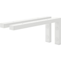 Holzbrink 2x Wandkonsole Weiß für Waschtisch, 350x150 mm Modell L