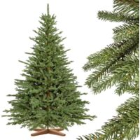 FAIRYTREES Weihnachtsbaum künstlich 180cm BAYERISCHE Tanne Premium Made in EU Christbaum Holzständer Tannenbaum künstlich mit Naturgetreue Spritzguss Elemente