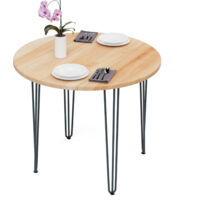Esstisch rund 90 cm Stärke: 28mm, Farbe: Natur, Beine: Anthrazit