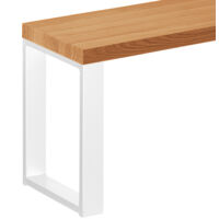 LAMO Manufaktur Sitzbank Flur Holzbank 30x100x47 cm, Möbelfüße Simple Weiss / Rustikal, LSB-01-A-003-100-9016S