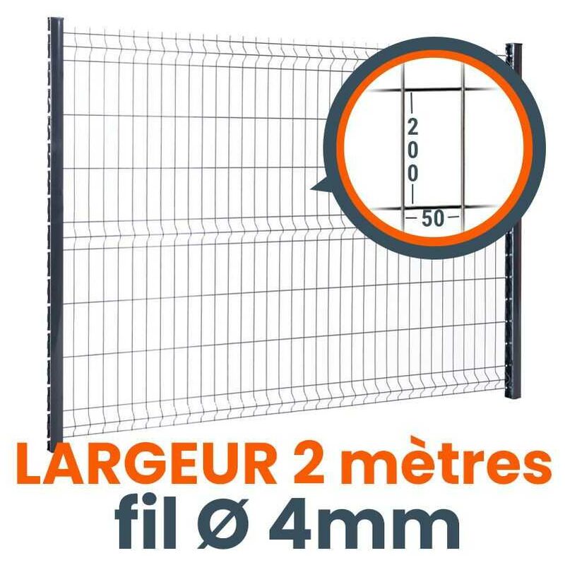 Panneau clôture grillage rigide H1,50m RAL 6005