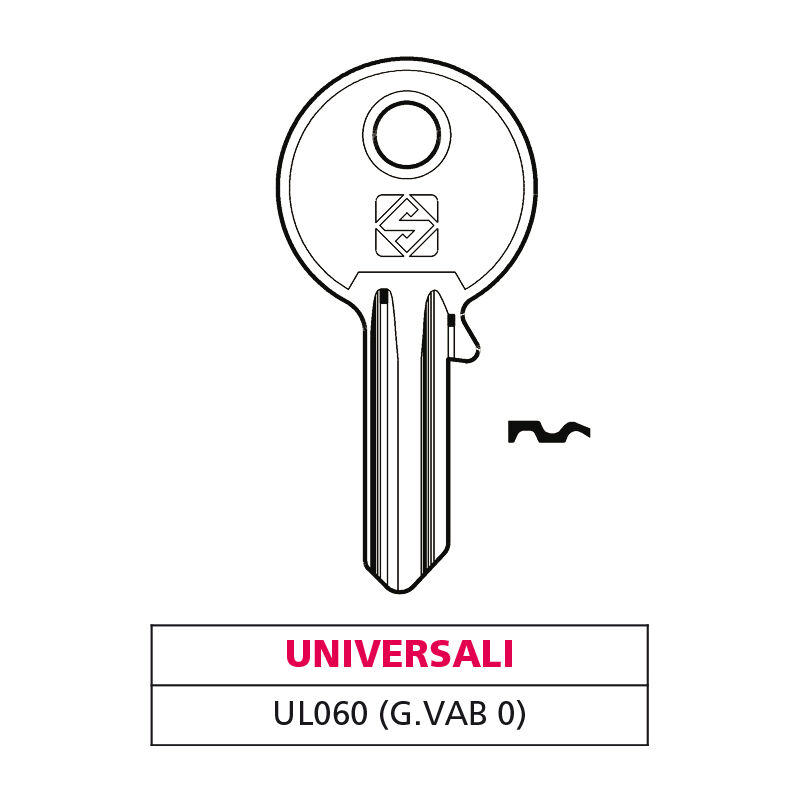 Silca chiave asc ul060 (g. vab 0) universale (100 pezzi) - Silca