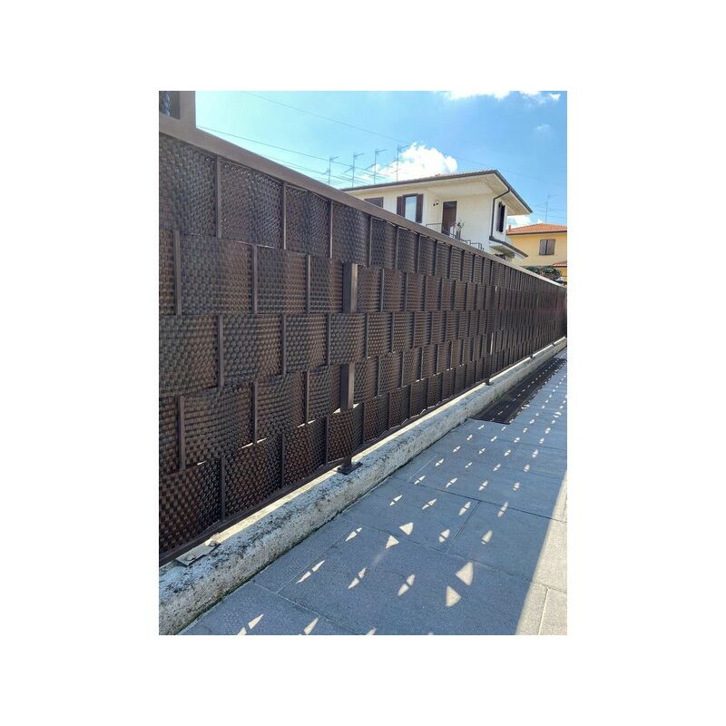 Rotolo rivestimento frangivista in rattan per balconi e recinzioni  antivento Brixo - 90x500 cm. Grey