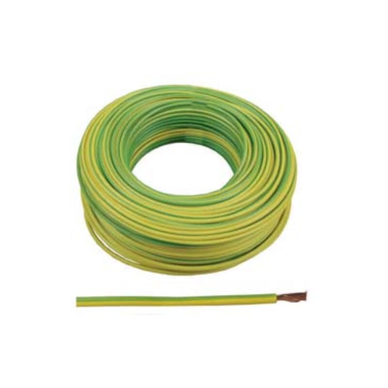 Cavo unipolare antifiamma giallo/verde - 1x mmq.1,5 colore giallo/verde 100  mt