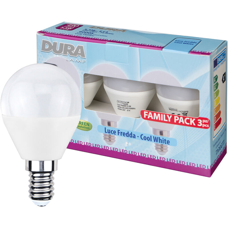 Kit dieci Lampadae led a sfera E14 8W 6500K luce fredda Linkled