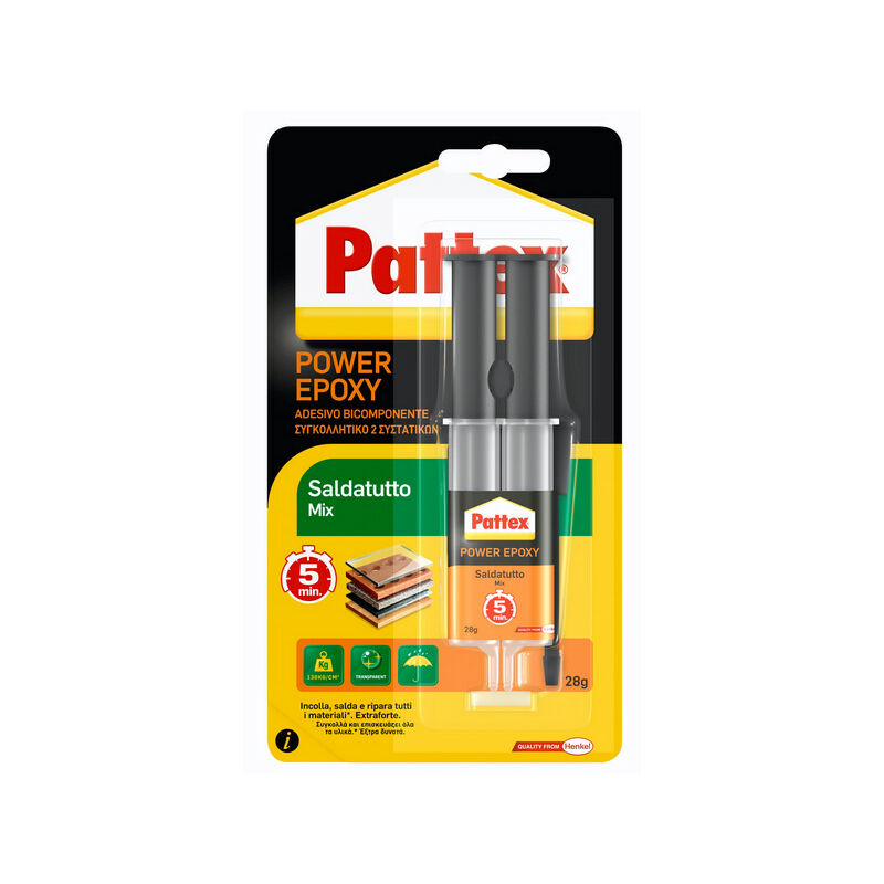 Henkel colla pattex power epoxy saldatutto mix gr. 28 (siringa) (6 pezzi) -  Henkel