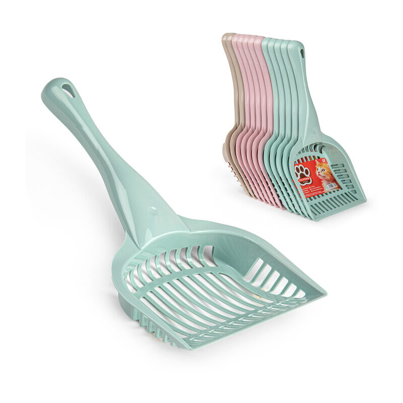Paletta Per Lettiera Trixie TG M – In Plastica Robusta, Con Fori 16x7 Mm, Per Lettiere Agglomeranti, Misure 26.5x10.5 Cm, Colori Assortiti