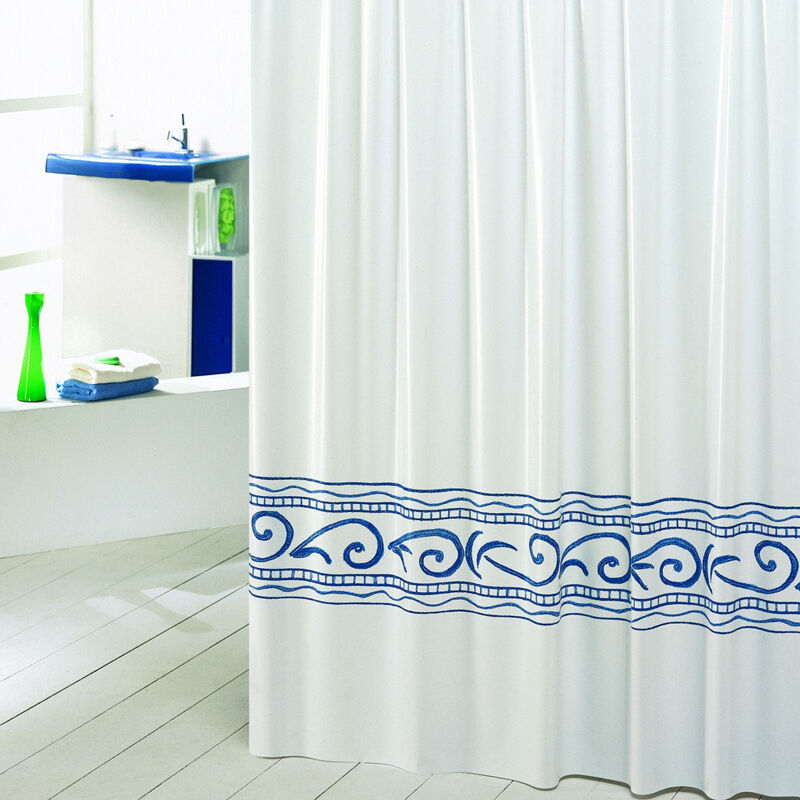 Tenda da doccia in cotone riciclato tinto in filo a righe vintage da fattoria | Lush Decor
