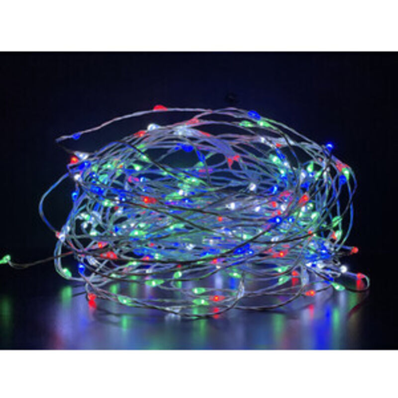 Catena Luminosa 1360 LED 41 M Con Cavo Verde - 8 Effetti Luce, IP44, 36V, Per Interni Ed Esterni, Luce Calda