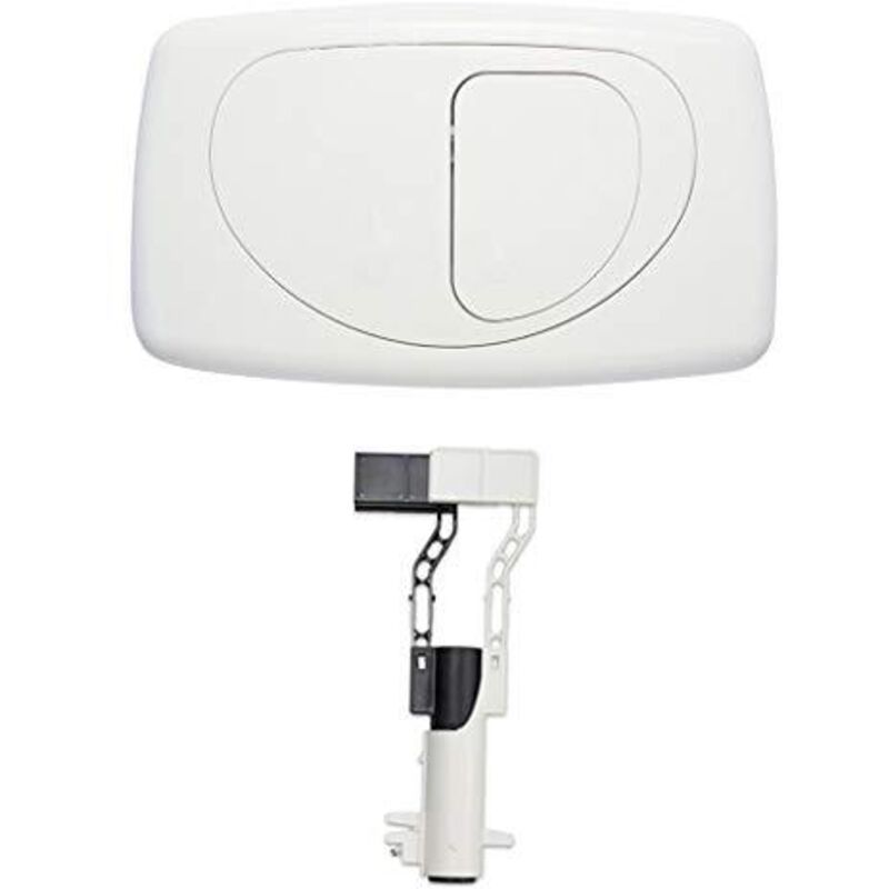 Placca Di Comando Dual Line Per WC Incasso Todini - Bianco Lucido, Doppio Pulsante Scarico - Foto 2