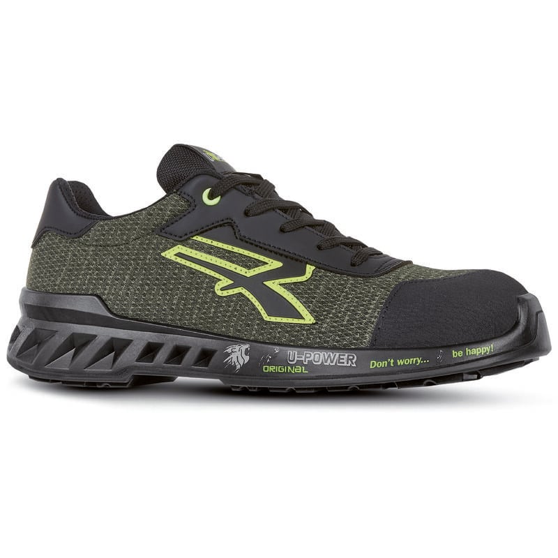 U-power scarpe antinfortunistica basse s1p esd redleve robin col.  nero/verde mis. 46 - U-Power