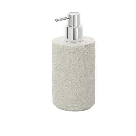 Dispenser sapone moderno da muro in acciaio lucido e vetro satinato16 cm  fissaggio con viti accessori