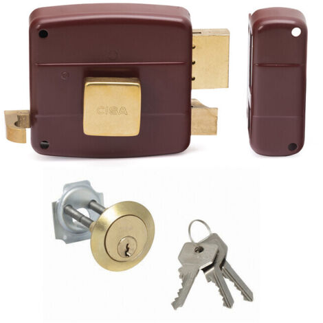 Serratura Da Applicare CISA 50131 Per Porte In Legno – Cilindro Fisso E Pomolo A Due Mandate, Entrata Destra 60 Mm