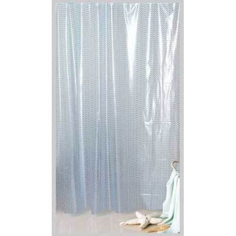 Tenda Da Doccia Tropical Beach 180x200 Cm - Stampata Con Palme Hawaii E Finestra Sull'Oceano - Poliestere Impermeabile Con 12 Ganci