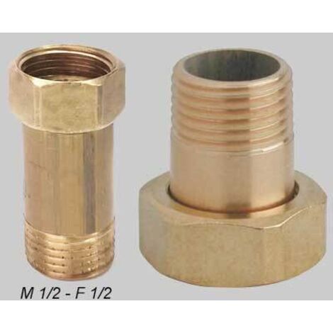 Codolo ottone giallo dado girevole m 1/2 - f 1/2