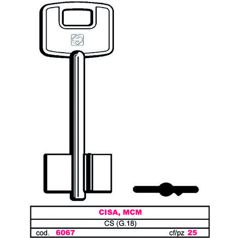 Silca Chiave A Doppia Mappa Cs (g.vas 5) Cisa, Mcm (25 Pezzi) - Silca
