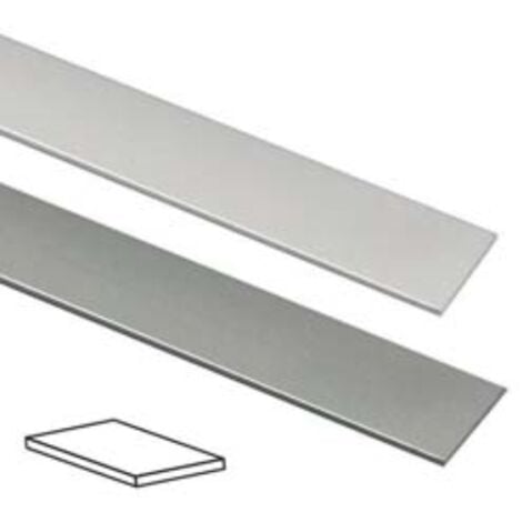 Profilo piatto in alluminio - mm.25 mt.2 argento 5 pezzi