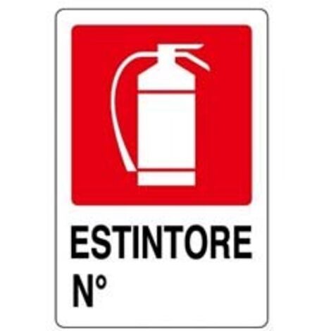 6 Cartelli Estintore Fotoluminescenti 15x15 Cm - Adesivi Che Si Illuminano Al Buio - Riutilizzabili Per Interni/Esterni