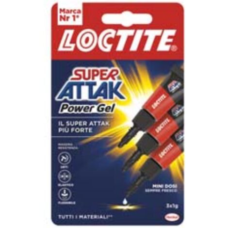 Super attak power gel mino dosi 3 x gr.1 24 pezzi Loctite