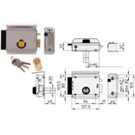 Elettroserratura Per Cancelli Con Tetto 8992 - Mm.50/80 Sx (8992.2) 1 ...