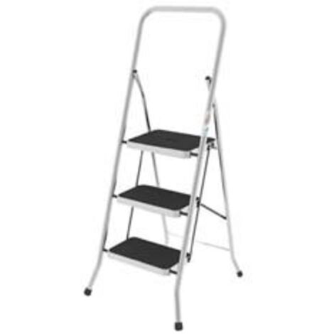 Sgabello 3 Gradini CILVANI | Acciaio Antiscivolo Bianco | Portata 150 Kg - Foto 11
