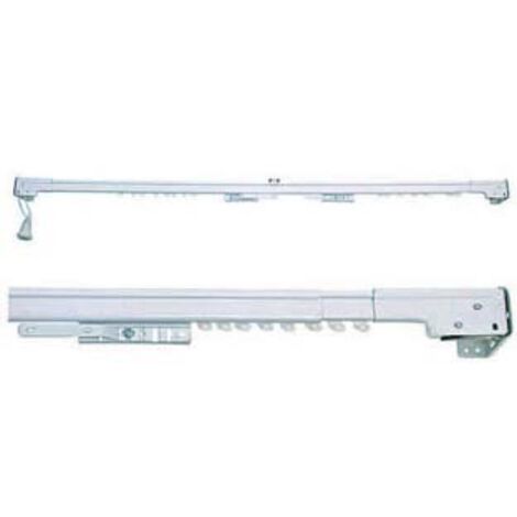 Tenda Estensibile Bianca Da 168/300 Cm - Completa Di Scorrevoli, Corda, Fiocco E Supporti - Foto 4