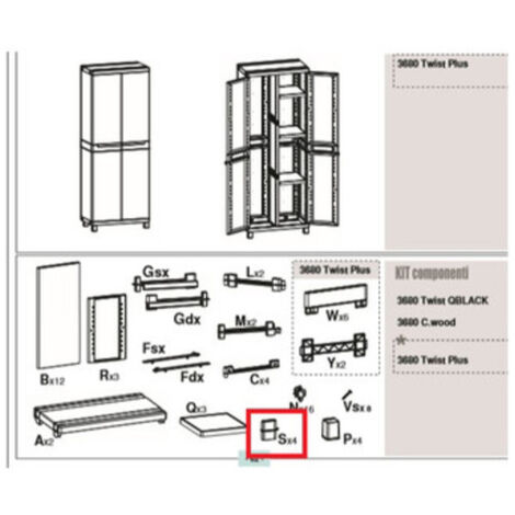 R SUPPORTO S X  ARMADIO TERRY CWOOD 2A  P/S 3680- 1,0 pz