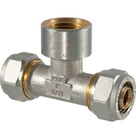 Raccordo a compressione a tee femmina 26 x 3/4 x 26  T.d.m.