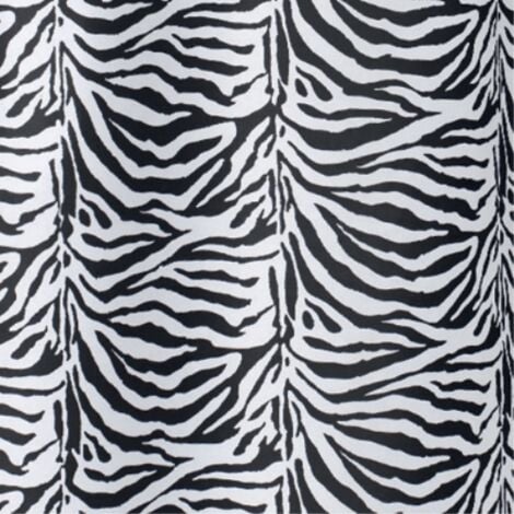 Tenda per doccia 2 lati in tessuto cm. 180 x 200 mod. zebra nero -DH