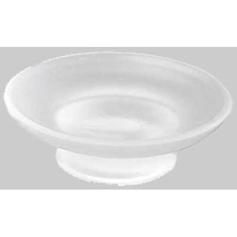 VICASKY Portasapone In Vetro Smerigliato Trasparente, Rotondo 11 Cm, Base Antiscivolo, Per Bagno, Cucina E Doccia