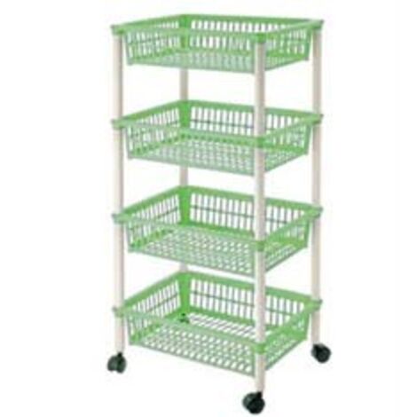 Tontarelli Carrello Portatutto Mito Con 3 Ceste - Pratico E Utile Per Casa, Ufficio O Hobby - Colore Giallo