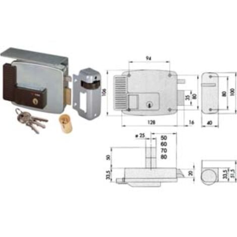 Elettroserratura Per Cancelli Con Tetto 11721 - Mm.80 Dx (11721801) 1 ...