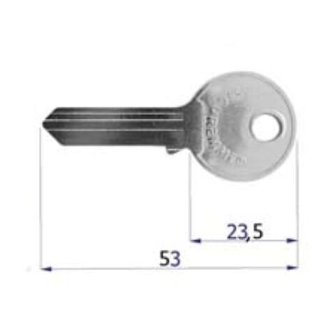 Chiave grezza per serrature serranda/garage - (0c22xnisboz) 10