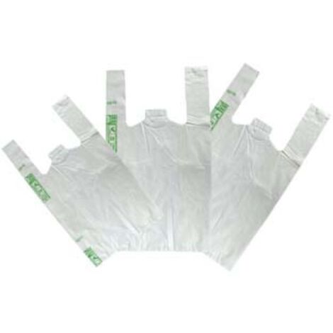 Buste Shopper Biodegradabili 4 Kg - RFD 30x57 Cm Con Manici - Compostabili In Mater-Bi Verde Per Alimenti E Non