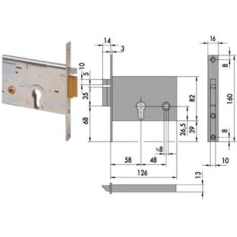 Cisa elettroserratura da applicare con pulsante 12V entrata 60 destra