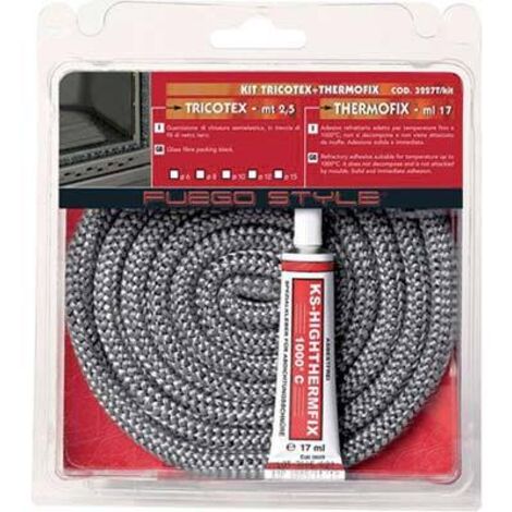GUARNIZIONE TRECCIA + ADESIVO X STUFA FUEGO - MM 12 MT 2,5- 1 confezioni